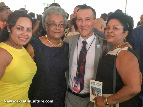 Dominican Day Parade Rising Star Rosanna Vargas, Dinora Ralwins, New York Latin Culture Publisher Keith Widyolar & Dominican Day Parade Ambassador of the Arts Yorka Ralwins