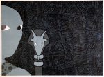 Ayon Belkis "Head with Goat" at the Wild Noise / Ruido Salvaje exhibition at the Bronx Museum