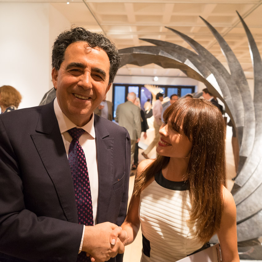 Santiago Calatrava greets art consultant Ximena Ojeda