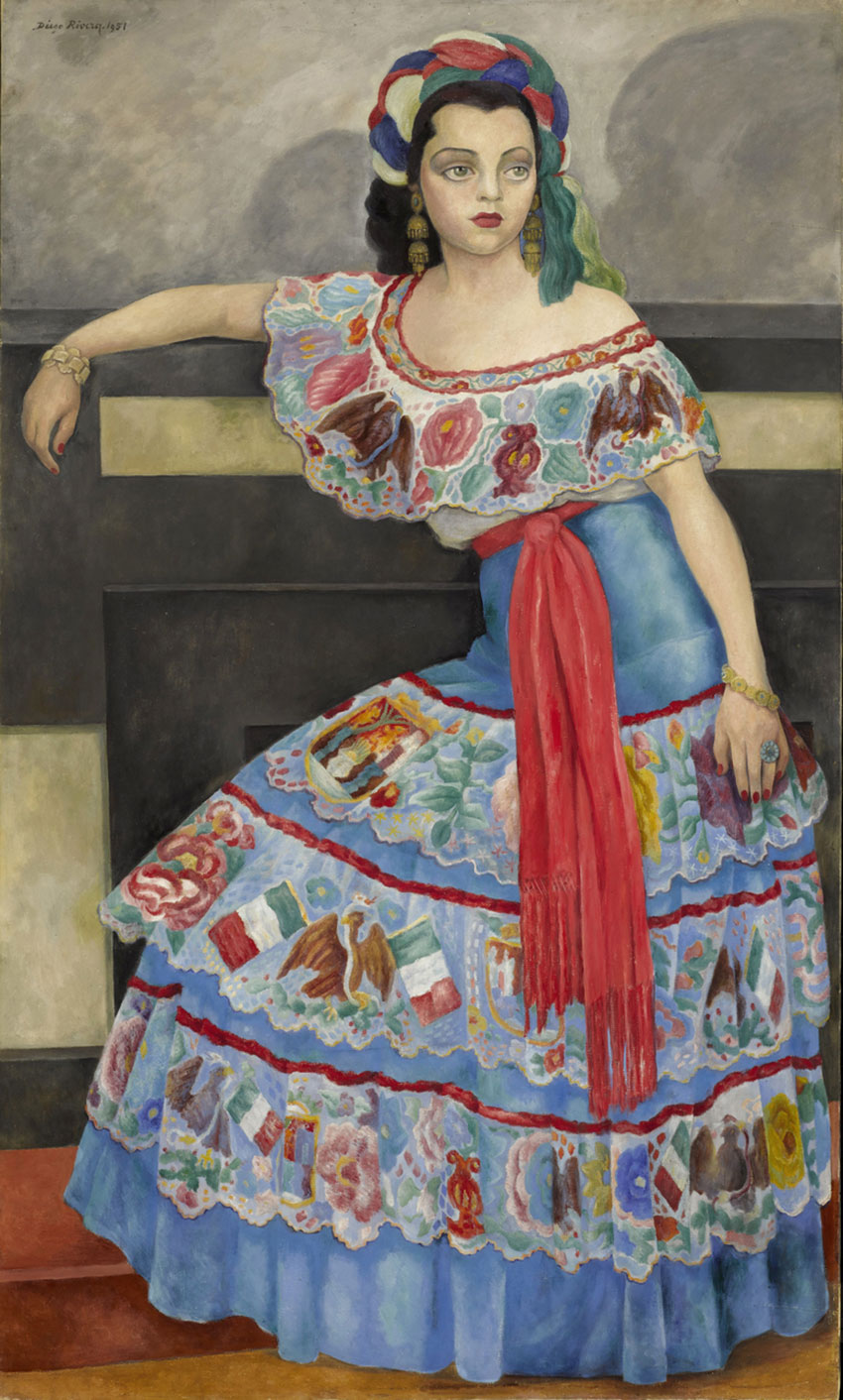 Diego Rivera "Retrato de la Actriz Matilde Palou" (1951). Courtesy of Sotheby's New York.