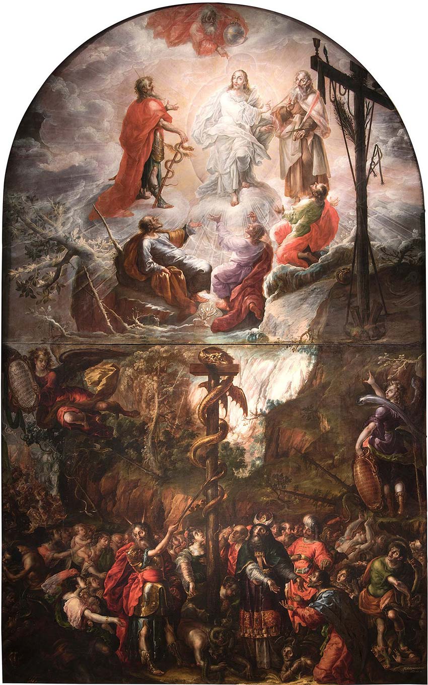 Cristóbal de Villalpando ' Moses and the Brazen Serpent and the Transfiguration of Jesus' | courtesy of Collection Propiedad de la Nación Mexicana, Secretaría de Cultura.