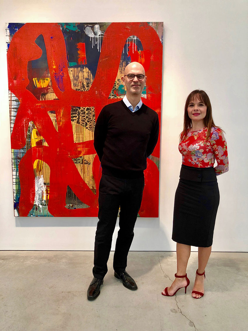 Arturo Herrera and Ximena Ojeda at the opening of 'Paintings' at Sikkema Jenkins & Co.
