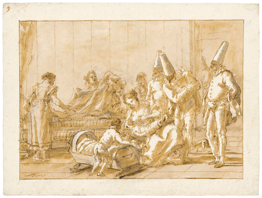 Giovanni Domenico Tiepolo 'The Nursing of Punchinello' courtesy of Christie's
