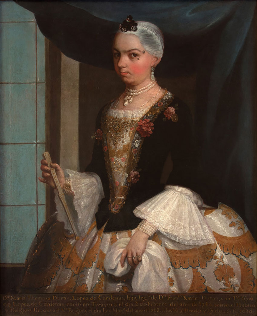 Juan Patricio Morlete Ruiz, 'Portrait of Doña Tomasa Durán López de Cárdenas,' 1762. Courtesy of the Met Museum.