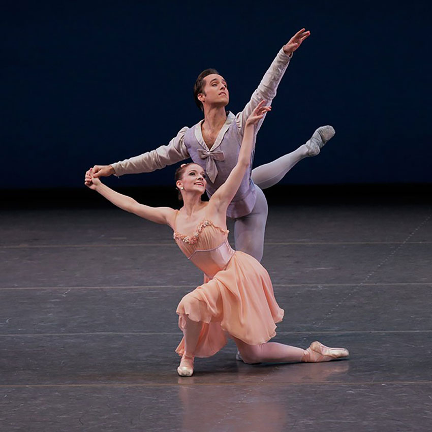 Abi Stafford and Jared Angle in 'Tschaikovsky Pas de Deux.' Courtesy of New York City Ballet.