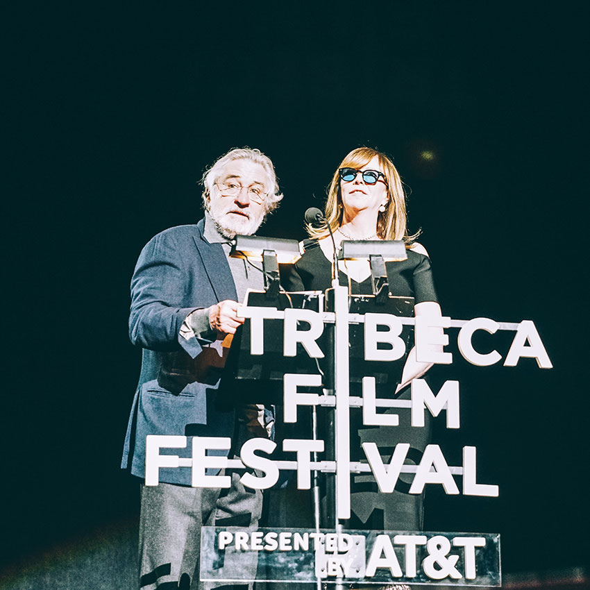 Founders Robert De Niro & Jane Rosenthal at the 2017 Tribeca Film Festival. Courtesy of the Festival.