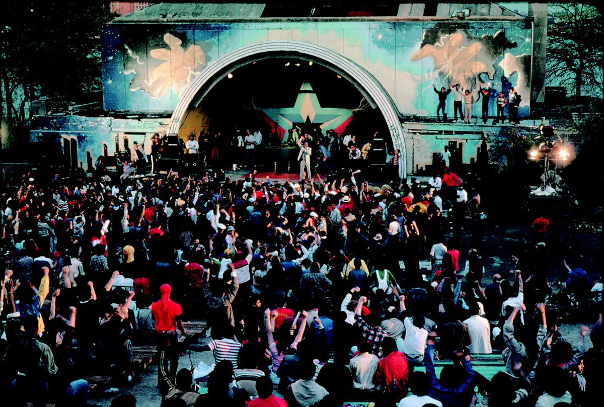 A still from the closing scene of 'Wild Style' at East River Park. Courtesy of Submarine Entertainment. 