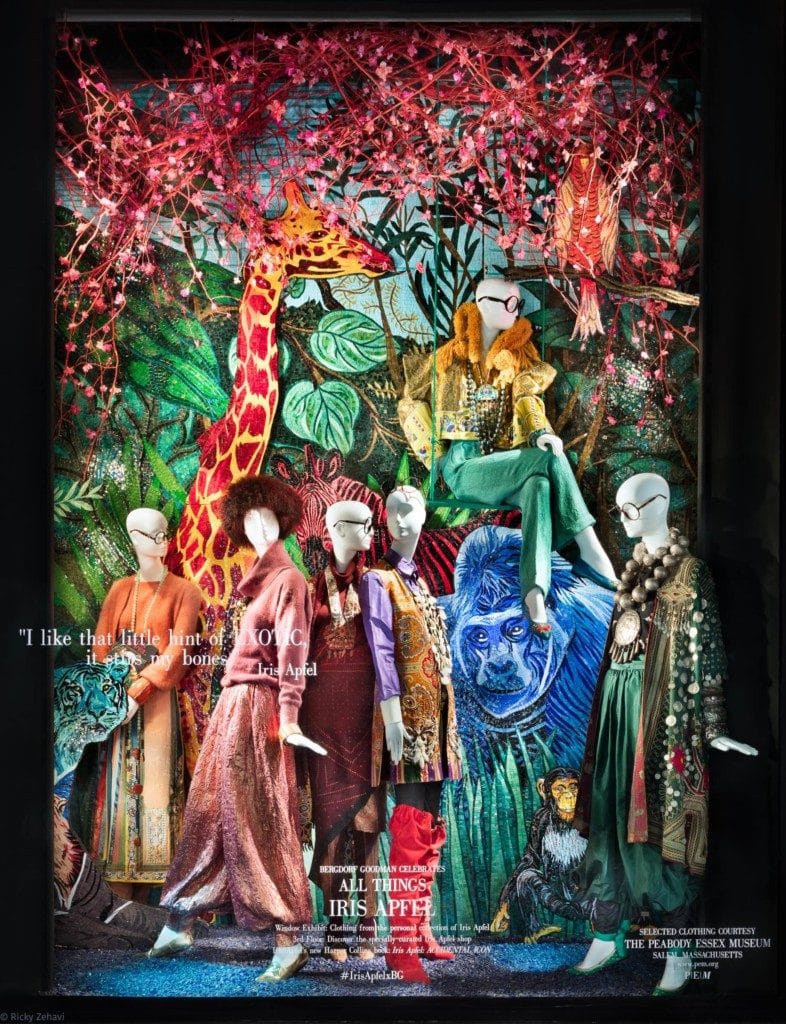 Iris Apfel Bergdorf Goodman window. Courtesy Ricky Zehavi/Bergdorfs.