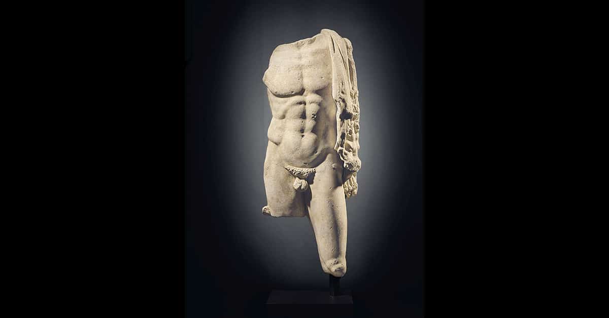Roman marble torso of Hercules. Courtesy Christies.