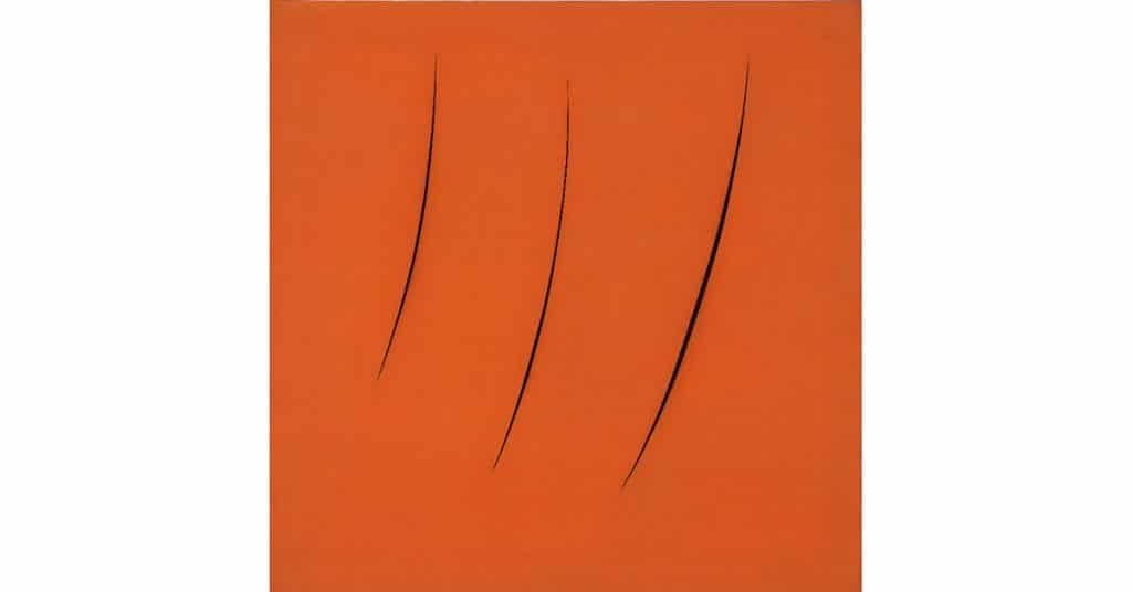 "Concetto Spaziale Attese" by Lucio Fontana (1959). Courtesy Olnick Spanu Collection, New York.