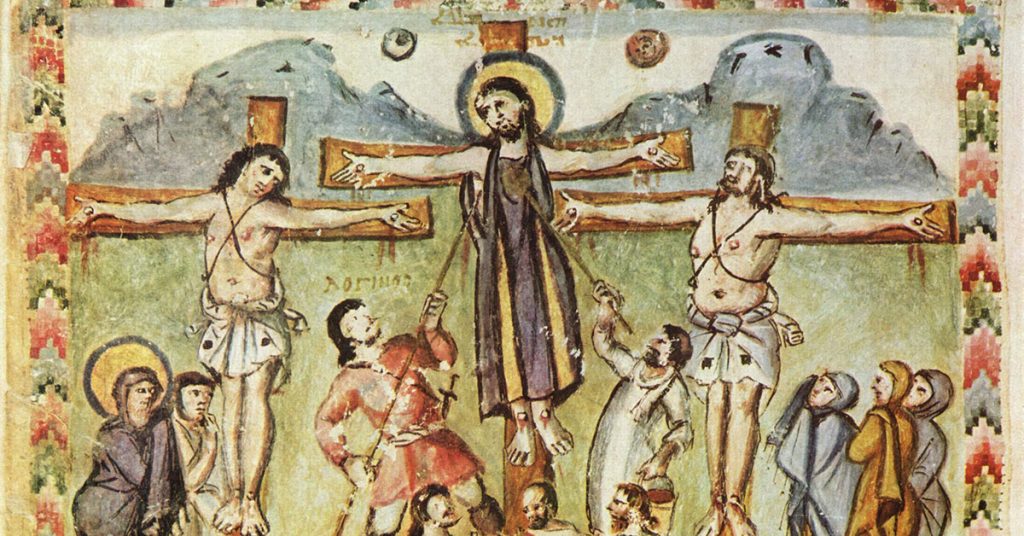 Good Friday (Santos Viernes) image from the Rabbula Gospels (586). (Wikimedia)