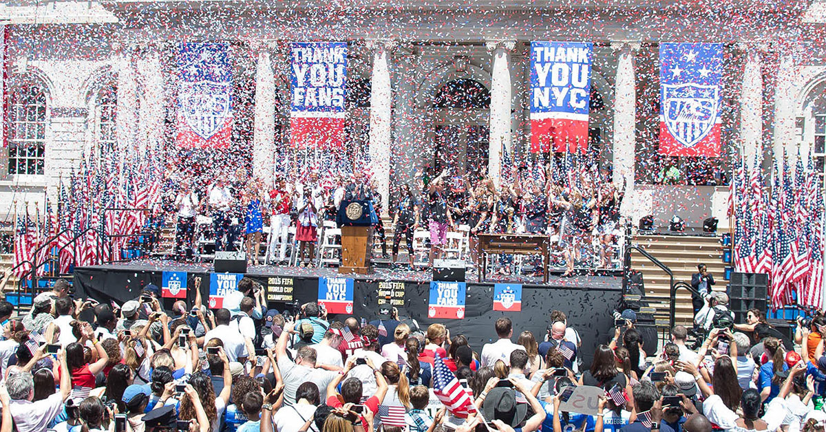 U.S. Women's National Team Ticker Tape Parade. Courtesy NYC Mayor's Office.