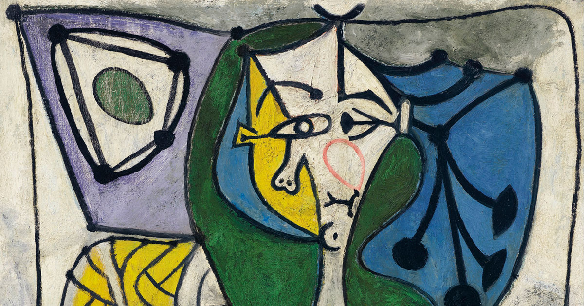 Pablo Picasso 'Femme dans un fauteuil' (1949) detail. (Christie's)