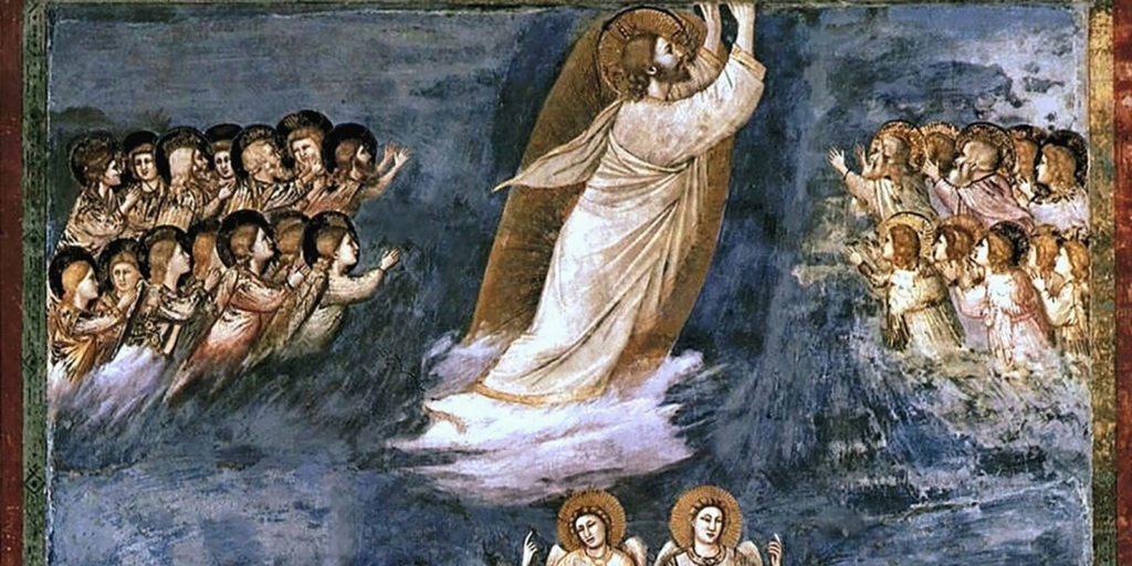 Giotto "The Ascension" (c. 1305) detail. Scrovegni (Arena) Chapel, Padua, Italy