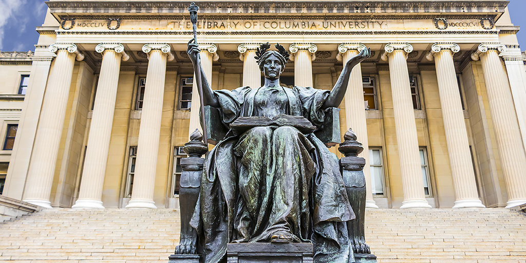 September 2020: Alma Mater statue in front of the Columbia University Library (Alfredo Garcia Saz/Dreamstime)