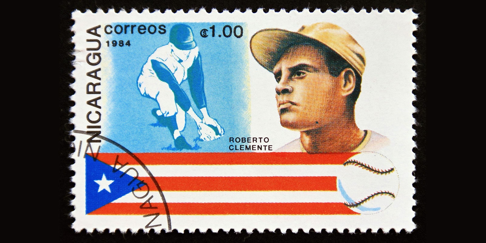 Roberto Clemente on a Nicaraguan stamp (Bob Suir/Dreamstime)