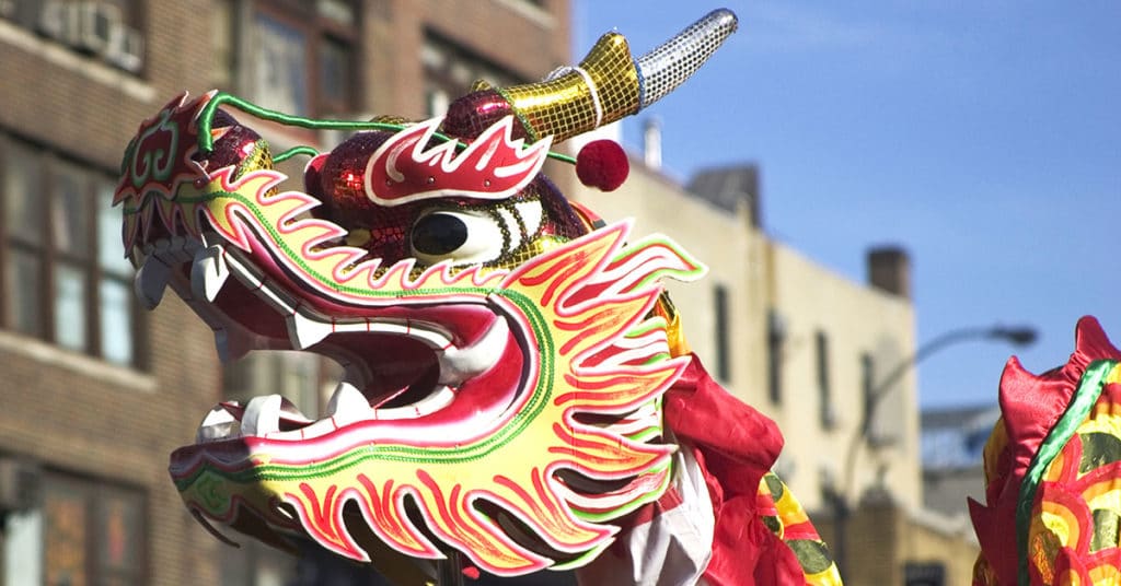 Dragons roam Chinatown NYC during Chinese New Year (Steffen Foerster/Dreamstime)
