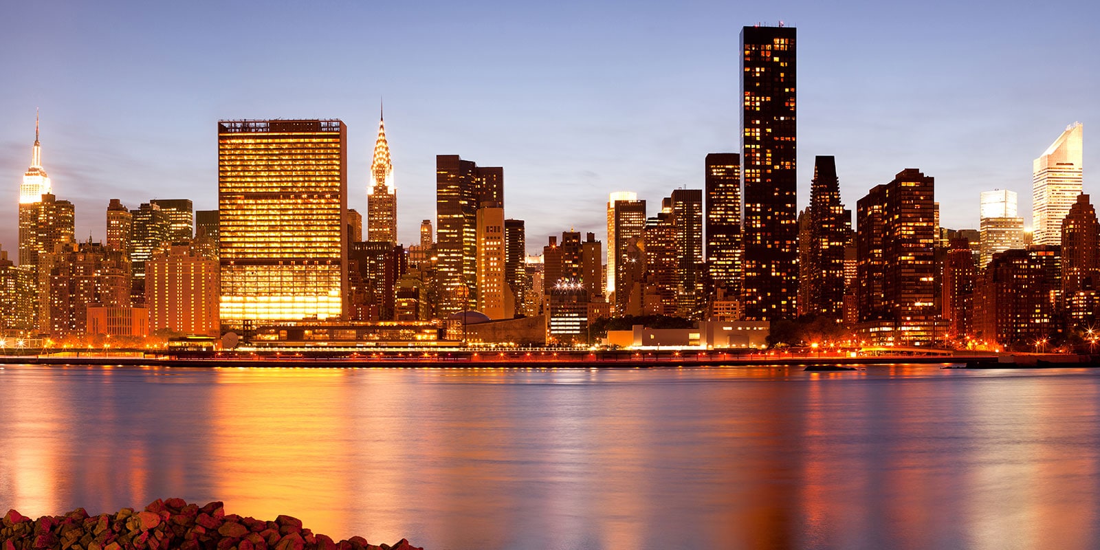 Midtown East, New York City with the Empire State Building, UN, Chrysler Building and Citibank Building (TifonImages/Dreamstime)