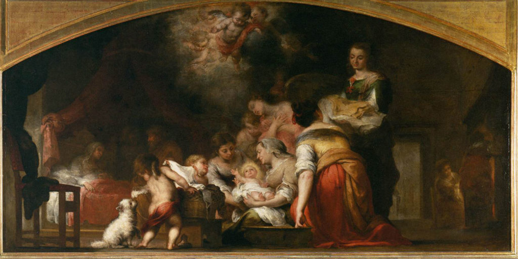 Bartolomé Esteban Murillo "Birth of the Virgin" (1660). Louvre, Paris.