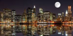 The Sturgeon Moon rises over the old South Street Seaport (Stuart Monk/Adobe)