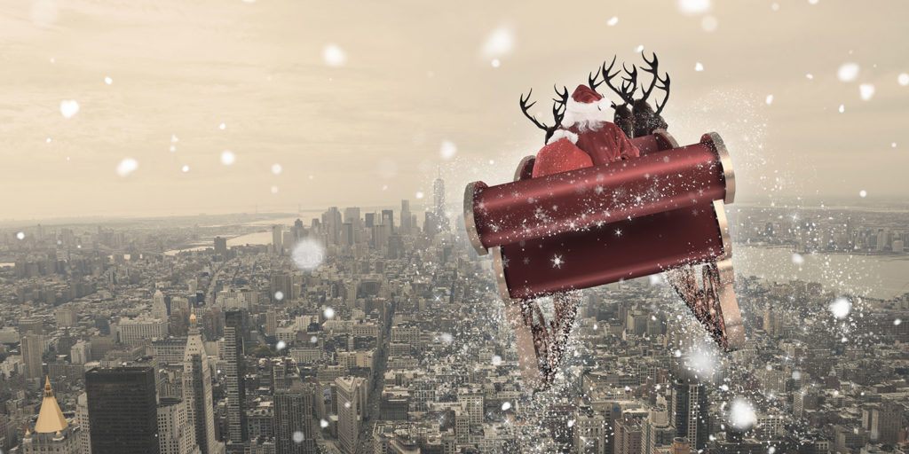 Christmas Eve over New York City (Vector Fusion Art/Adobe)