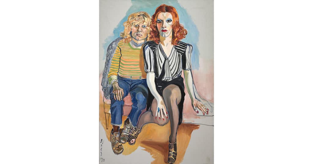 Alice Neel, (American, 1900–1984) Jackie Curtis and Ritta Redd, 1970 Oil on canvas 60 × 41 7/8 in. (152.4 × 106.4 cm) The Cleveland Museum of Art, Leonard C. Hanna, Jr. Fund © The Estate of Alice Neel