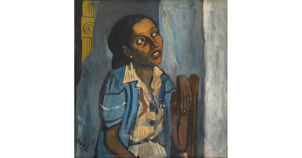 Alice Neel, (American, 1900–1984) Mercedes Arroyo, 1952 Oil on canvas 25 × 24 1/8 in. (63.5 × 61.3 cm) Collection of Daryl and Steven Roth © The Estate of Alice Neel