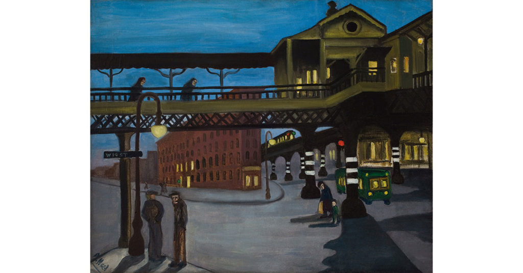 Alice Neel, (American, 1900–1984) Ninth Avenue El, 1935 Oil on canvas 24 × 30 in. (61 × 76.2 cm) Cheim and Read, New York © The Estate of Alice Neel