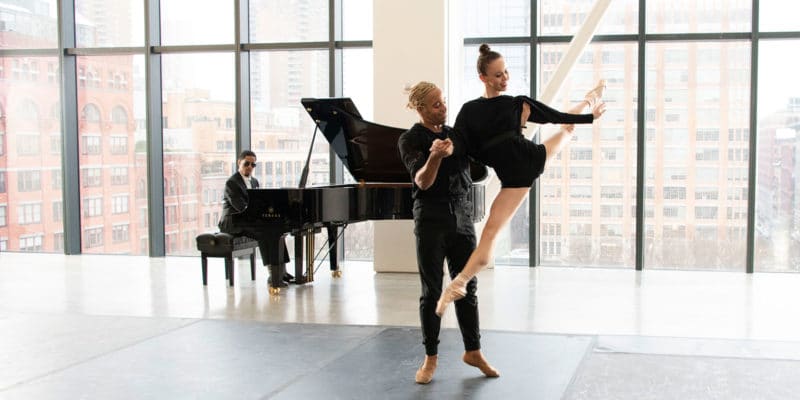 Matthew Whitaker, Gabe Stone Thayer & Skylar Brandt rehearse for the YAGP Gala 2021 (Taylor Brandt/YAGP)