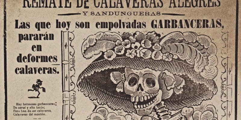 Catrina La Calavera Garbancera by José Guadalupe Posada (c 1910-13) (Wikimedia)