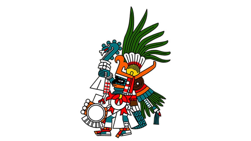 Huītzilōpōchtli, patron of the Mixtéca, from the Codex Borbonicus (Public Domain/Wikipedia)