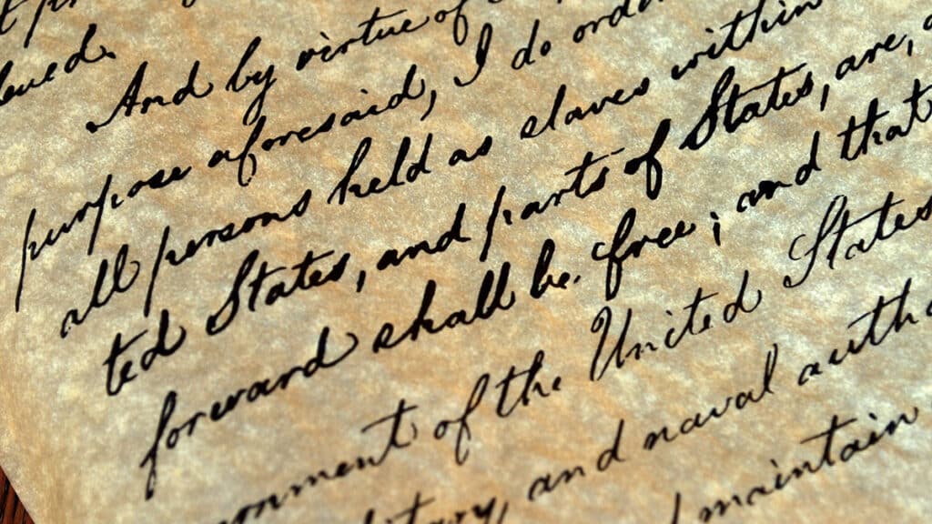 Emancipation Proclamation, 1863 (Julia Freeman Woolpert/Dreamstime)